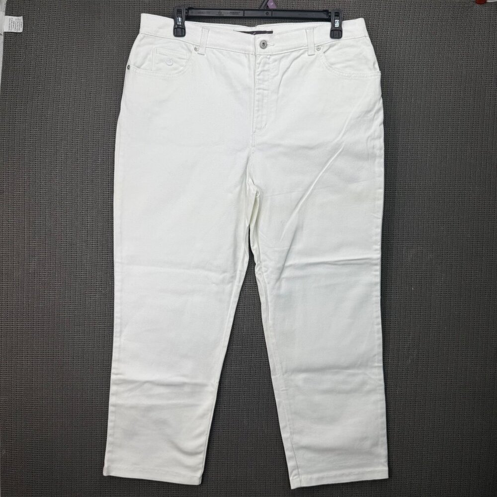 Gloria Vanderbilt Amanda Women's Size 16 White Classic Fit High Rise Straight Le